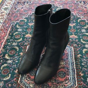 Prada Black Leather Booties Size 40
